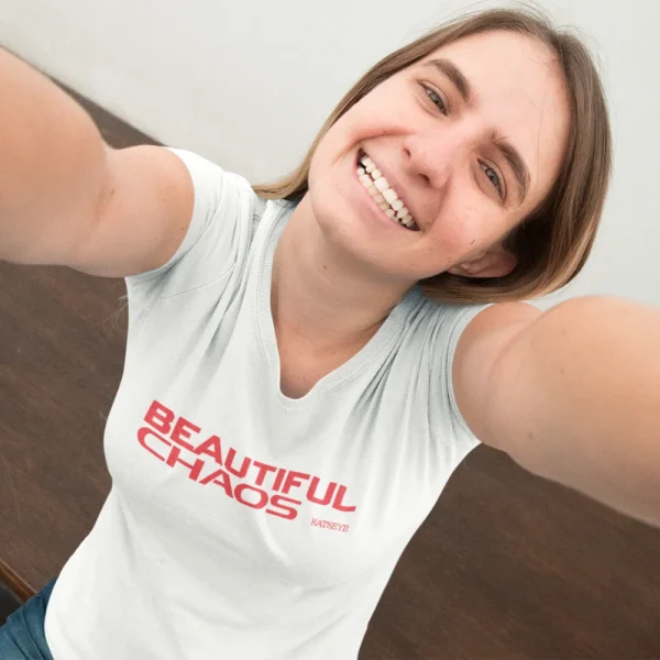 katseye merch store customer wearing katseye beautiful chaos t-shirt 2026